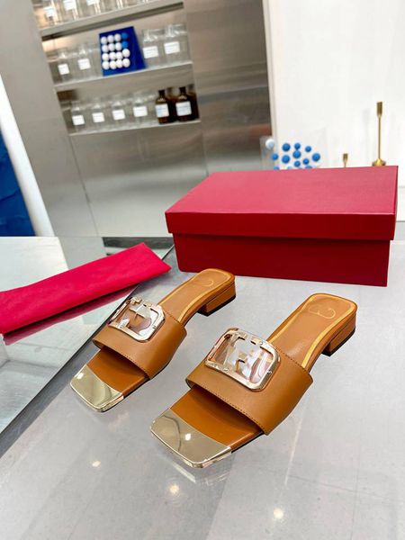 

spring and summer 2023 brand's latest luxury designer leather women's sandals sling shoes women's fashion sandals l033, Black
