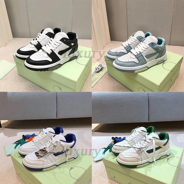 

out of office sneakers designer casual shoes ooo sneakers ow men women luxury decorated arrow lace-up stitching leather breathable platform, Black