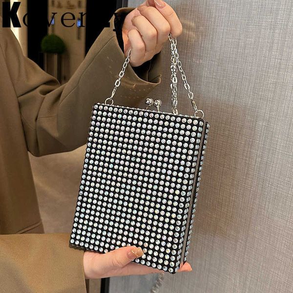 

women bag fashion metal box party handbags for women evening pouch shiny luxury crossbody messenger bag chain shoulder purse 230303
