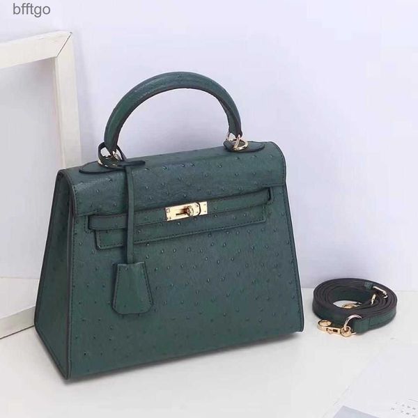 

herms designer kelys bags for women genuine leather women's bag ostrich pattern hand gujia same fashion
