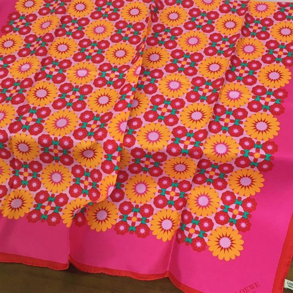 

whole-new style good quality 100% silk material print letter flower pattern square scarves for women size 90cm - 90cm257d, Blue;gray