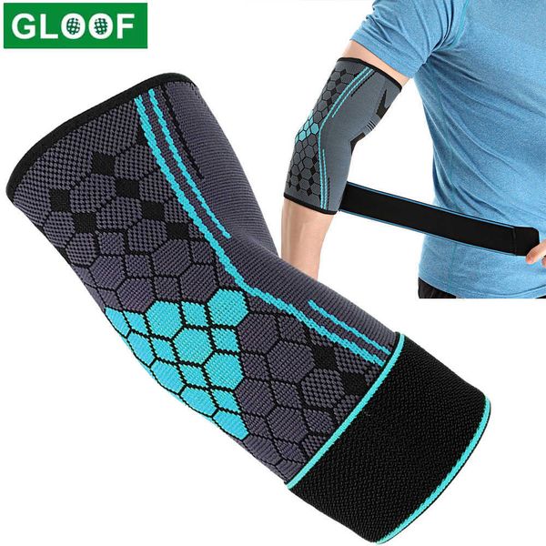 

elbow knee pads 1pc elbow brace compression sleeve arm support elastic sleeve with strap for golfbasketballtennisworkoutarthritispainrelief, Black;gray