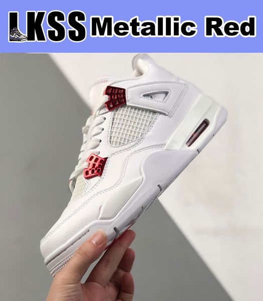 

lkss metallic red jumpman 4 4s shoes og mens basketball sneaker sports sneakers