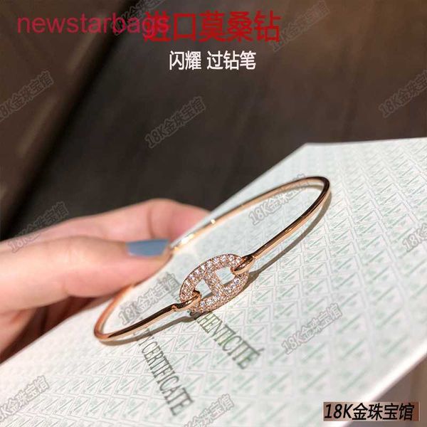 

designer herms bracelet online shop 18k rose gold mosan bracelet women's pig nose fine version au750 temperament, Golden;silver