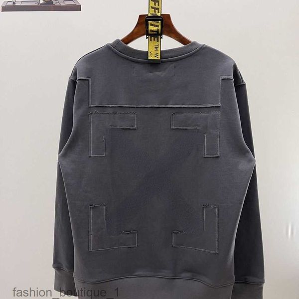 

cotton long sleeved tshirt mens sweater ow designer hoodie men women sweaters off embroidery pullover coat 4xl97bme97bme, Black