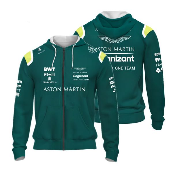 

men's hoodies sweatshirts 2023 selling formula one aston martin team green zip pullover women's racing extreme sports competition, Black
