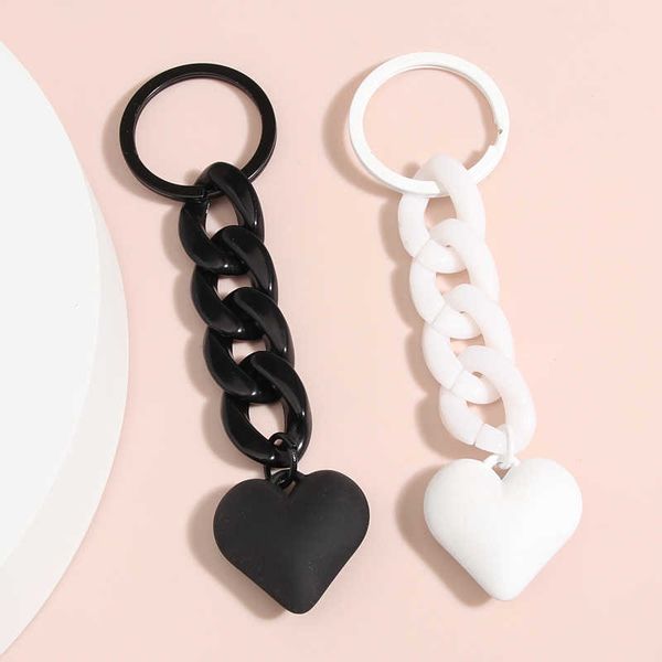 

key rings 1set(2pcs) acrylic plastic link chain keychain handmade heart key ring for women girls handbag pendant accessorie jewelry gifts r2, Slivery;golden
