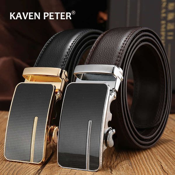 

belts automatic buckle genuine leather belt men's black cow for men business male designer wholesale y2303, Black;brown