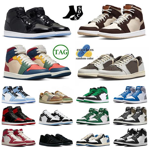 

jmpman 1 1s mens womens basketball shoe new space jam concord black phantom patent bred patent royal blue true blue chicago lost and found c