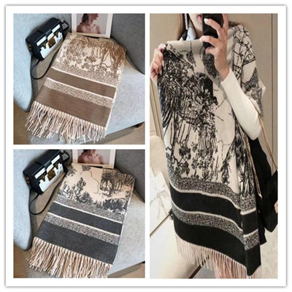 

2021 scarfs for women for man woman shawl warm anti cold stylish design scarves length 180cm 5 color optional240d, Blue;gray