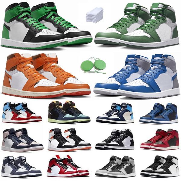

jumpman 1 1s mens basketball shoes true blue gorge lucky green lost found starfish bred patent dark mocha shadow royal toe twist men women t