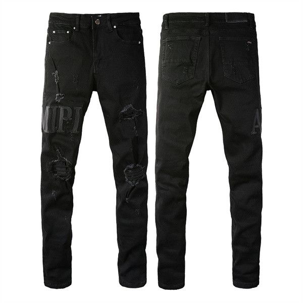 

fashion mens jeans cool style luxury designer denim pant distressed ripped biker black blue jean slim fit motorcycle size#892