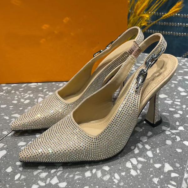 

comfortable dress shoes women rhinestone high heels summer metal buckle decoration wine cup heel designer sandals leisure and fashion slingb, Black