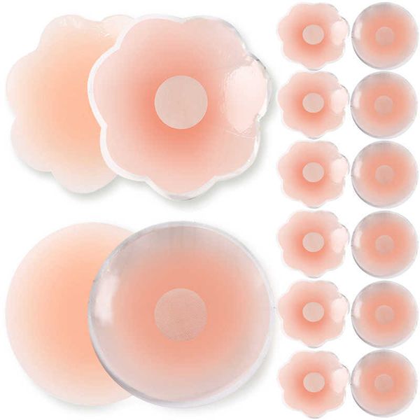 

breast pad 10pcs silicone nipple cover reusable women breast petals lift invisible bra pasties bra padding sticker patch boob pads adhesive