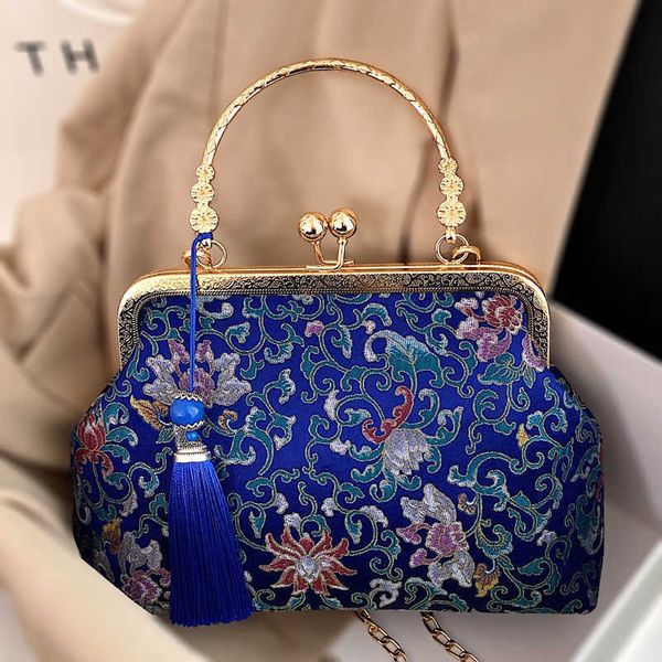 

evening bags plain brocade blue white porcelain pattern bag women's new chinese style classic jacquard handbag purses ladies handbags