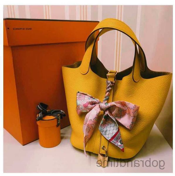 

designer h ermes tote bags bag hands leather bucket outlet vegetable picotin he basket locks women s portable graffiti 2023 large capacitycv