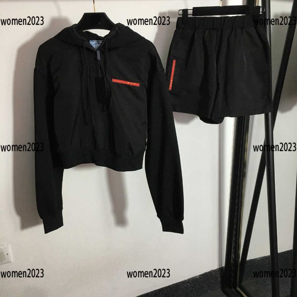 

tracksuits women sportswear lady casual outfit 2pcs letter tape hooded sweater and elastic waist shorts summer size s-l new arrivals mar01, Gray