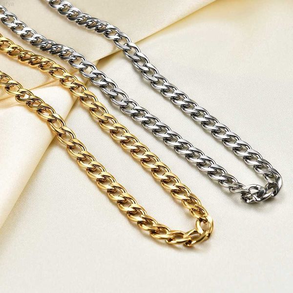 

stainless steel sweater chain 6mm nk european and american men's rough necklace, Silver