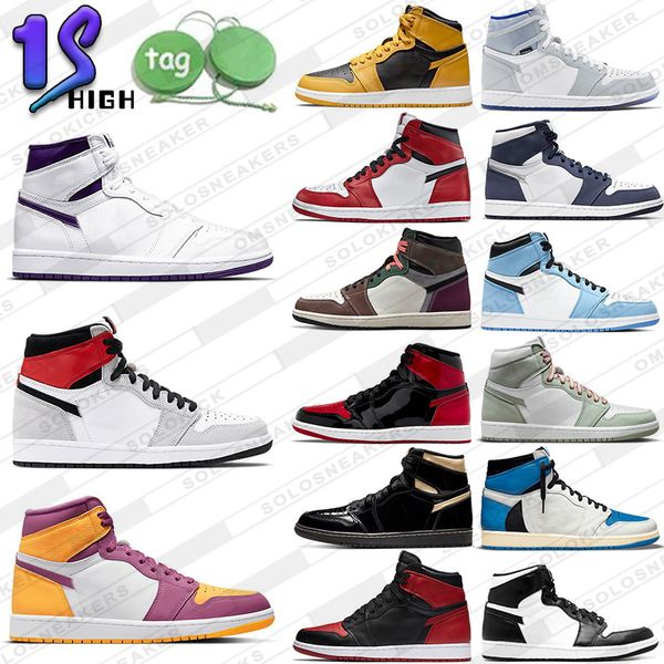 

jumpman 1 2023 1s men women basksetball shoes bred patent university mens trainers sport sneakers yellow red black