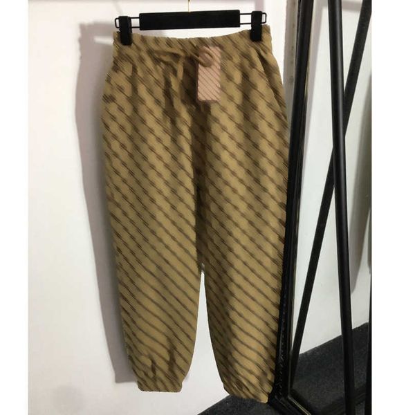 

23ss designer brand women pant bb alphabet jacquard drawstring elastic waist retraction foot pants fashion trouser women clothes a1, Black;white