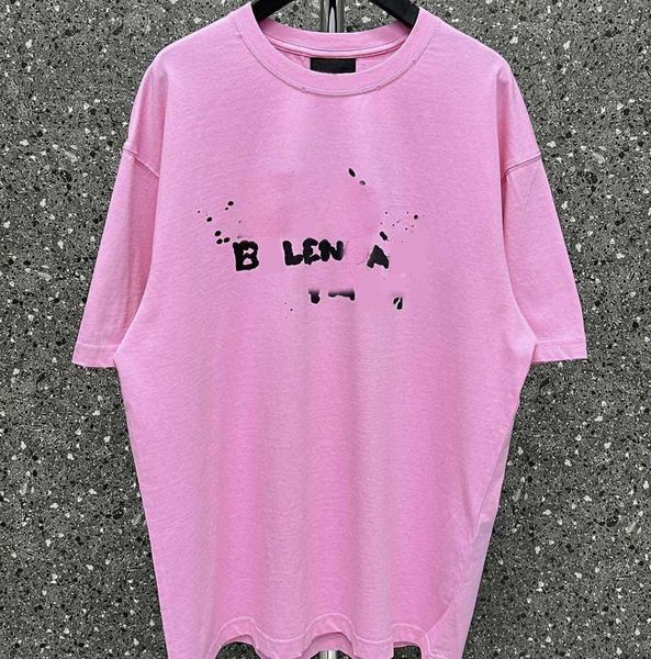 

designer t shirt women pink summer paris fashion new matching graffiti men and women's casual cotton round short sleeve 23gg, White;black