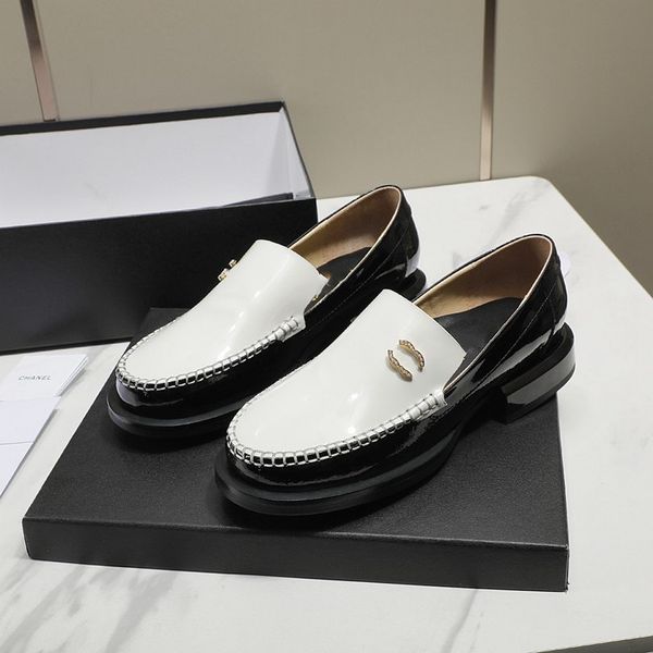 

dress shoes 2023 fashion channel women leather high heel letter logo party wedding tourism holiday casual flat shoes 03-02, Black