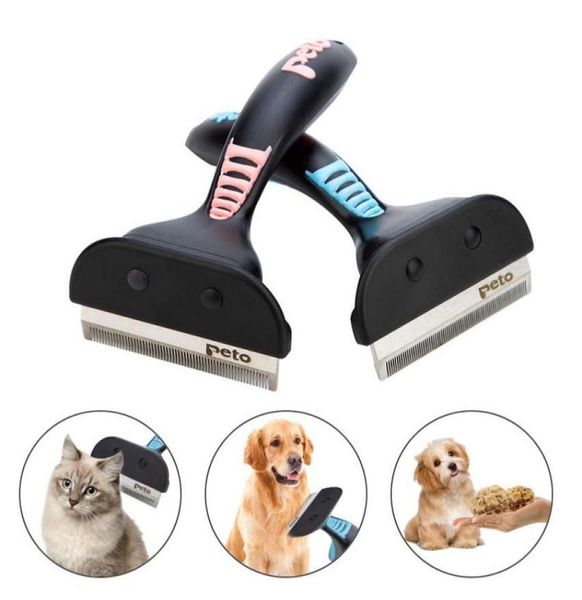 

cat shedding hair removal comb cat dog grooming brush tools hair finishing trim brusher hair cleaner for dogs cats pet supplies4638178, Silver