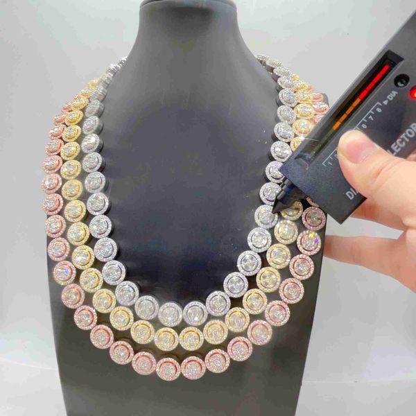 

new fashion baguette iced out cuban chains vvs moissanite for women 925 sterling silver necklace