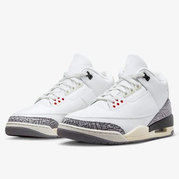 

jumpman iii white cement re-imagined basketball shoes 2023 new arrived 3 summit white fire red-cement grey outdoor sportswear designer sneak