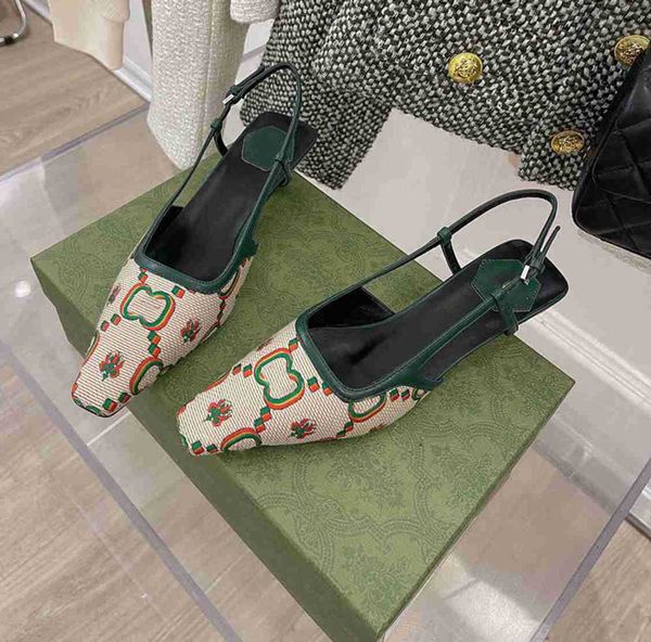 

designer sling back sandals summer 2023 fashion like women luxury rhinestone wedding sandles sliders high heels shoes, Black