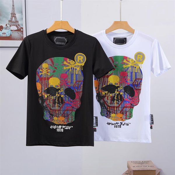 

20ss fashion sport luxury t-shirt t shirts for men full size skull tshirt pp phillip plain tshirts round neck embroidery designs c279q, White;black