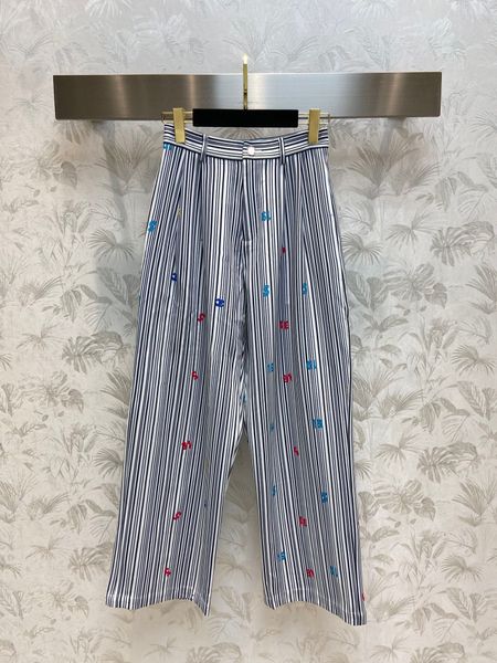 

new fashion women's pants 2023 summer design sweatpants stripe printting casual pants high waist casual lady trousers, Black;white
