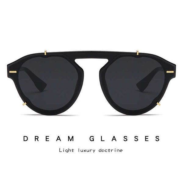 

new fashion trendy rice nail men's and women's universal net red street shooting sunglasses uv protection, White;black