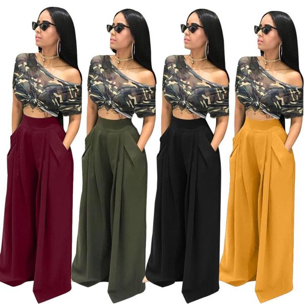 

women's pants capris fall clothes for women clothing 2023 wide leg wholesale trousers looseup64, Black;white