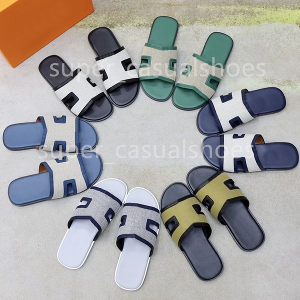 

new men designer slippers slide sandals summer classic brand beach casual sandals size 38-45, Black