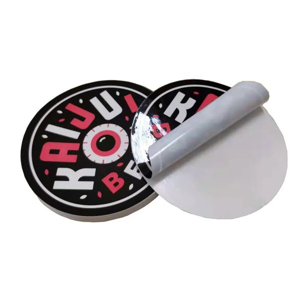 

customized product sticker printing custom adhesive brand logo round label rolls for wholesale