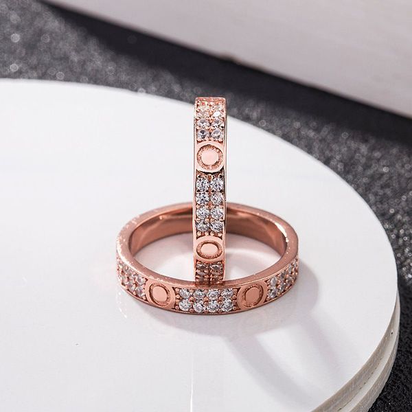 

luxury silver gold plated rings women screw brilliant diamond bague iced out couple fashion rose gold color multi size engagements luxury lo