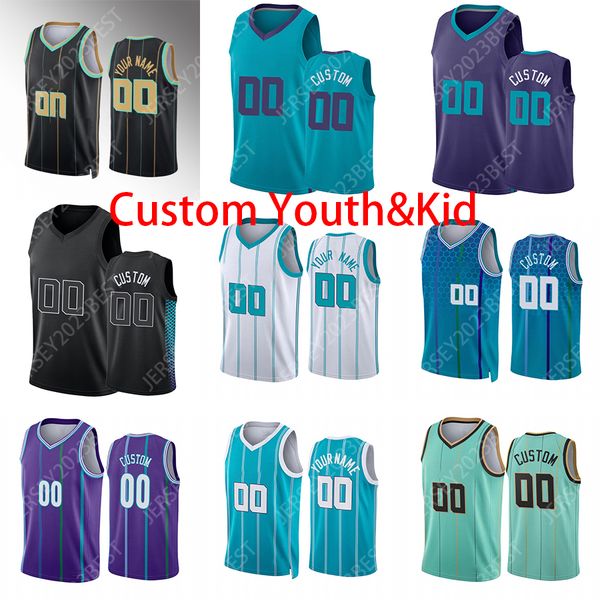 

custom jersey youth kids printed 75th 2 lamelo ball 3 terry rozier iii 0 miles bridges 20 gordon hayward basketball jerseys, Black;red
