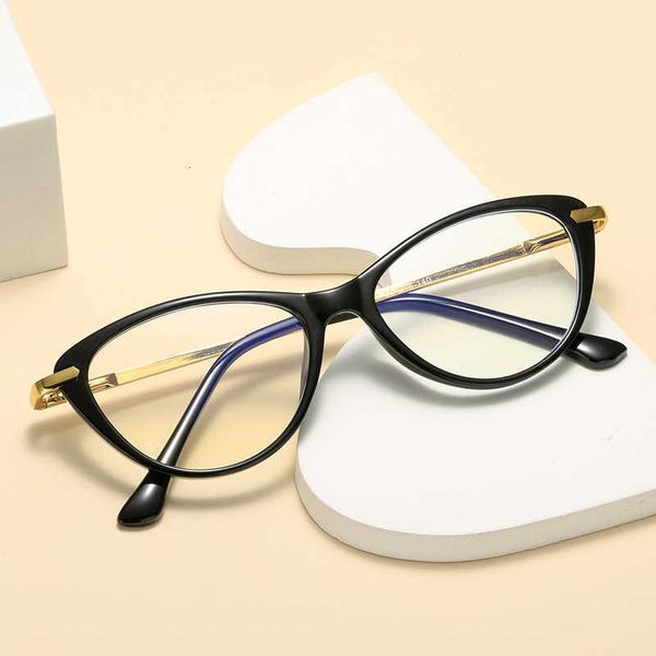 

sunglasses 9011 new tr90 cat's eye spring foot glasses women's small frame optical, White;black