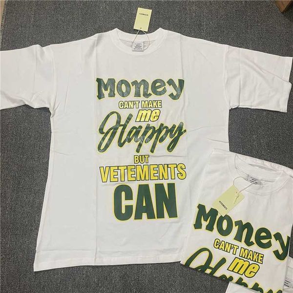 

vetements money can make me happy fashion funny casual men women oversize t-shirt 0304, White;black