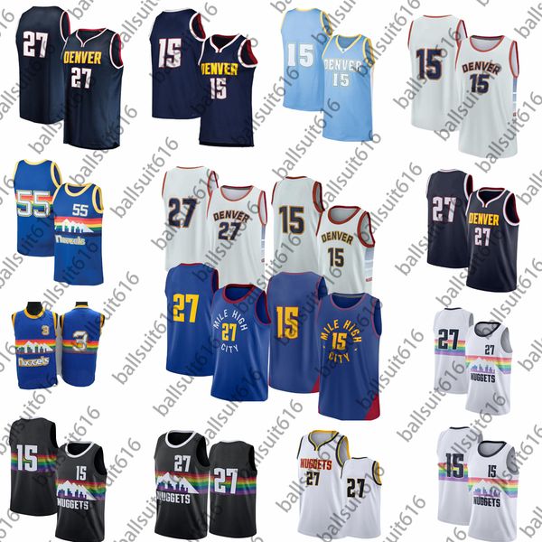 

nikola jamal murray jokic carmelo anthony basketball jerseys michael porter jr denvers nugges allen iverson dikembe mutombo 2023 city blue, Black;red