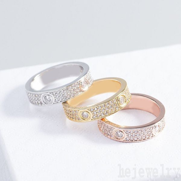

fashion promise love luxury wedding ring birthday present fashion hip hop 2 rows round cut crystals thick zircon silver plated rose golden w