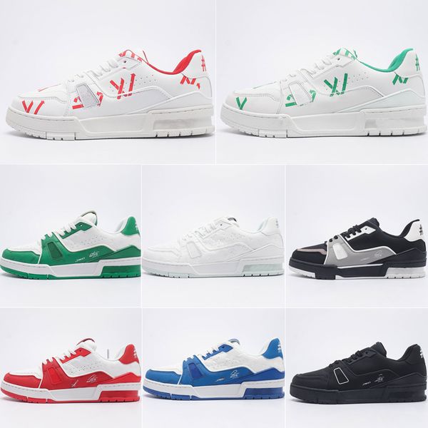

trainer sneakers casual shoes designer men trend leather green red black run board shoes 39-45