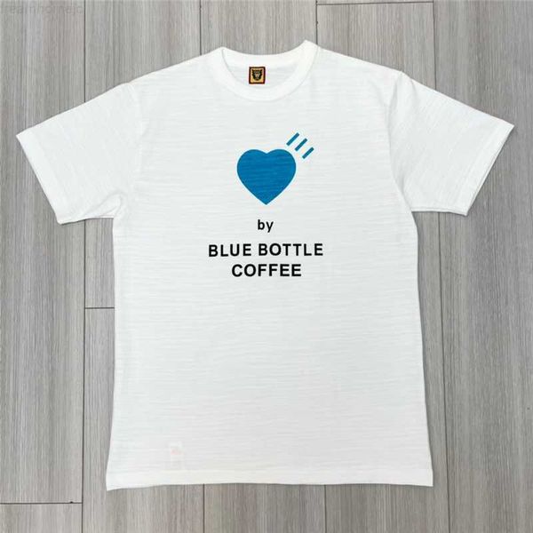 

22ss hip-hop blue heart print human made t-shirt men women 1 1 oversized short sleeves t shirt tee 0304, White;black