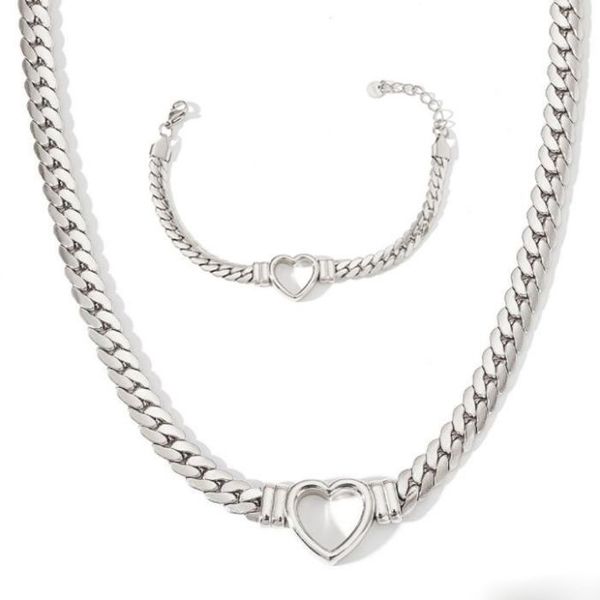 

factory designer designe jewelry necklaces bracelet earrings ot buckle chain chains link luxury women womens jewellery heart pendant custom, Black