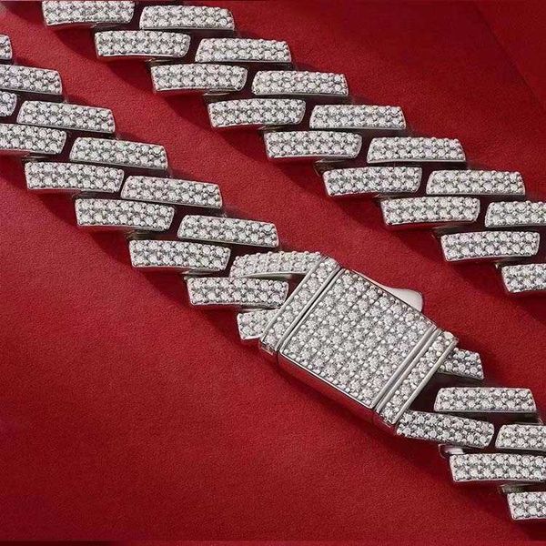

14mm vvs moissanite iced out diamond gold color chain necklace 925 sterling silver men bracelet miami cuban link