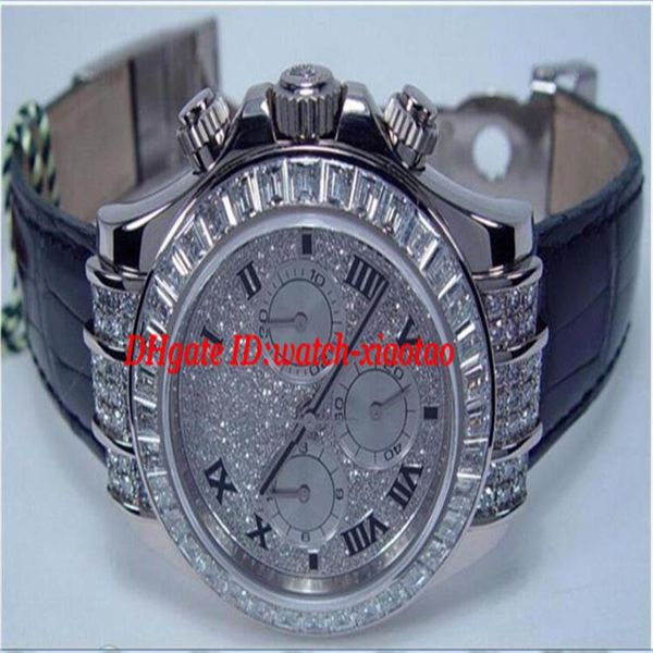 

luxury wristwatch 18kt white gold full diamond model - 116599 automatic mens watch men's wrist watches258c, Slivery;brown