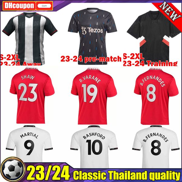 

22/23 bruno man sancho soccer jerseys fans player version casemiro fernandes lingard pogba rashford 2023 2024 maguire james thai quality pre, Black;yellow