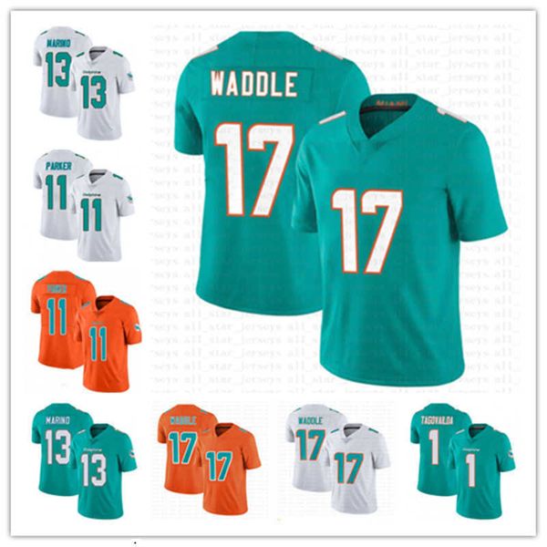 

2023 football jerseys custom miami''dolphins''men women youth jersey 13 dan marino 11 devante parker 1 tua tagovailoa 99, Black;red