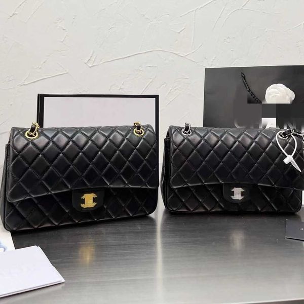 

cc designer luxury channelity bags for women black handbag crossbody leather chain slant shoulder clutc flap totes bag purses solid hasp wai